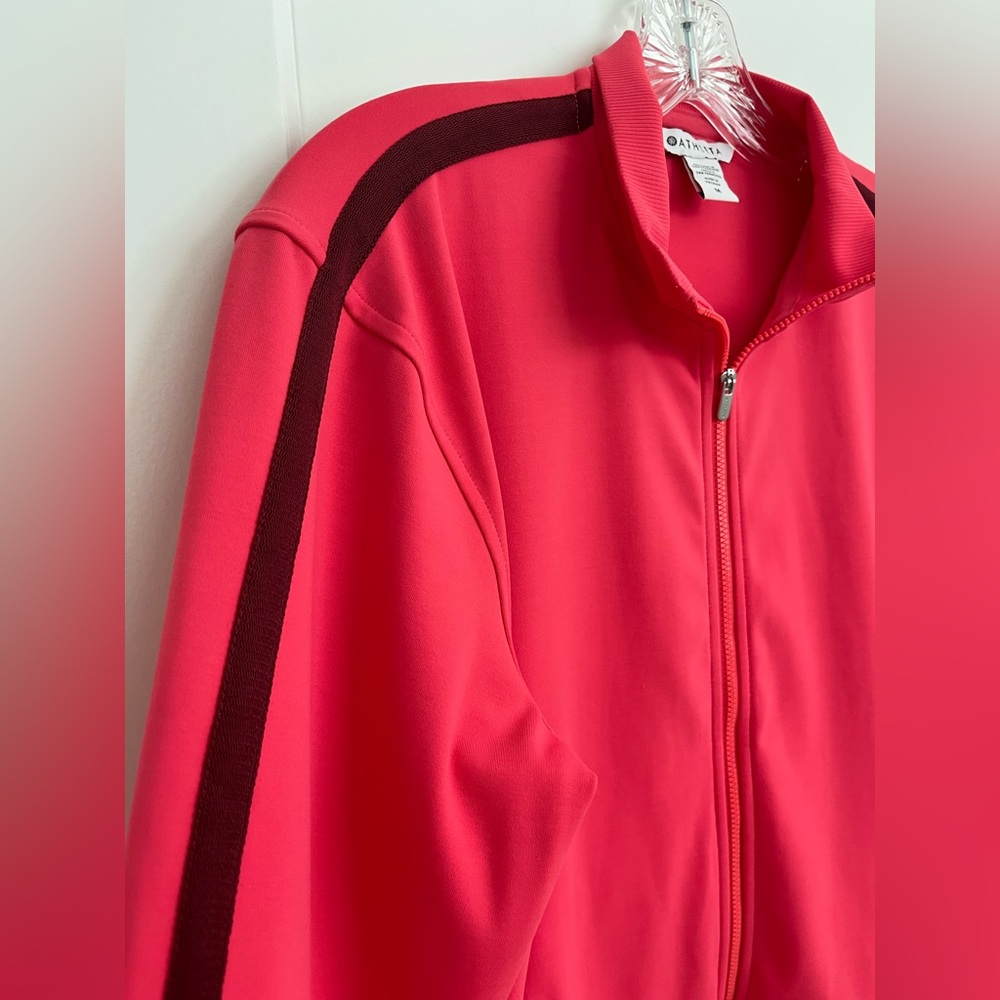 Athleta Finish Line Jacket Punch Pink Medium EUC Activewear Track Jacket - Picture 3 of 8